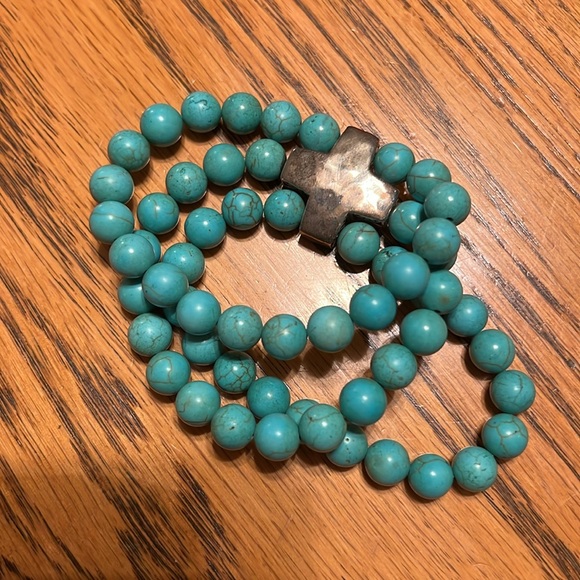 Silpada stretch howlite and sterling bracelet - Picture 2 of 3